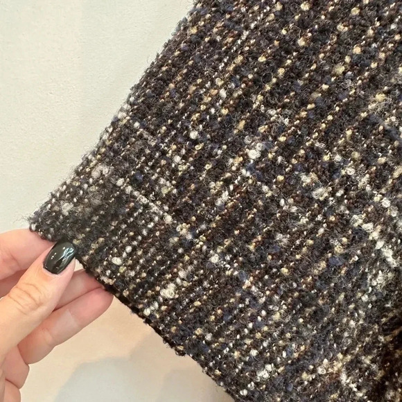 COLDWATER CREEK Wool Short Sleeve Blazer Jacket Brown Blue Tweed Plus Size 18W - Picture 9 of 15